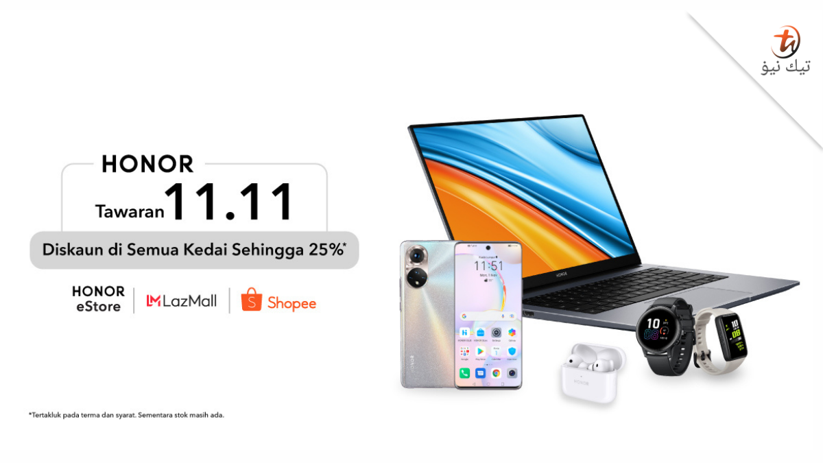 Promosi HONOR Double 11: Diskaun sehingga 25% dan Lazada Bonus bernilai ...