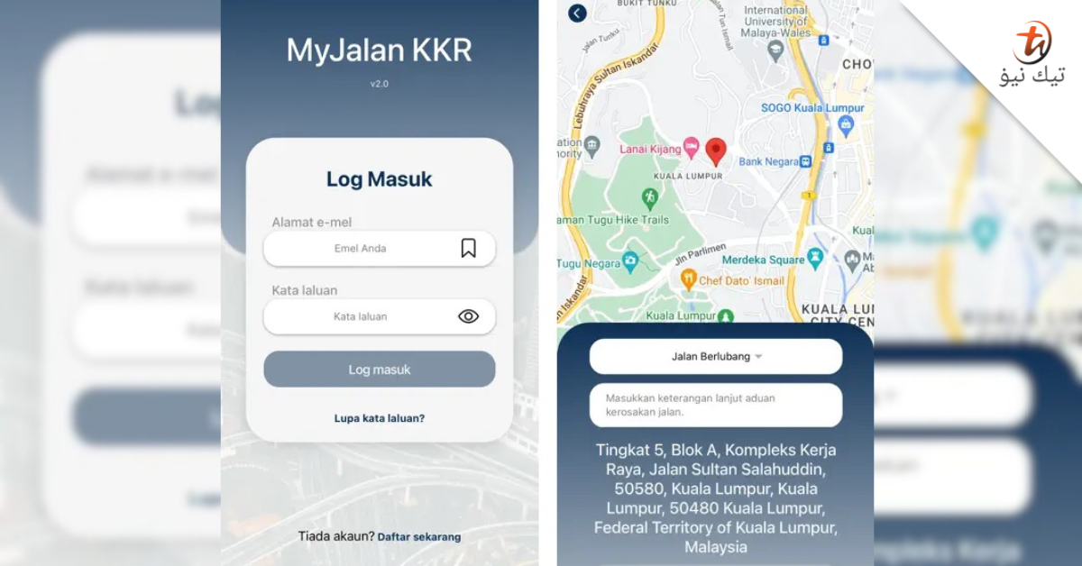 Anda Boleh Laporkan Kerosakan Jalan Raya Dengan Aplikasi Myjalan