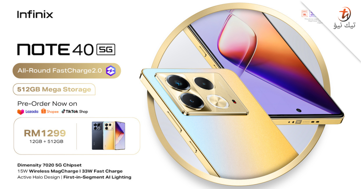 Infinix NOTE 40 5G dilancar di Malaysia: AMOLED 6.78", Dimensity 7020 ...